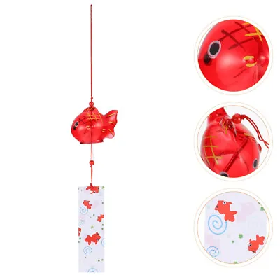 Glass Japanese Chime Gold Fish Hanging Decoration Homemade Decorative • £8.14