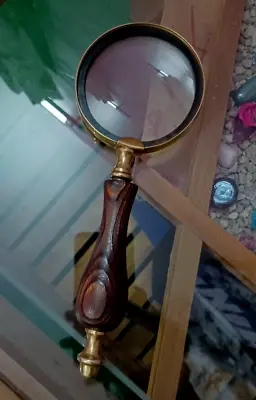 Antique Brass Heavy Magnifying Glass Vintage Magnifier Collectible Gift Item • $27.69