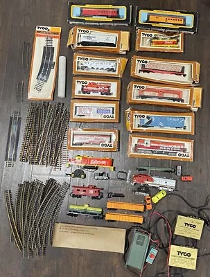 HUGE Lot Of Vintage TYCO Train Set W/ Tracks Caboose Box Car Power. Untested • $50