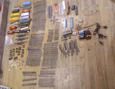 HO Scale Train Parts Lot Tyco Bachmann Tracks Switches Exploding Box Cars Loco • $120