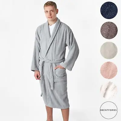 Brentfords Mens 100% Cotton Bath Robe Terry Towel Luxury Dressing Gown Unisex • £14.99