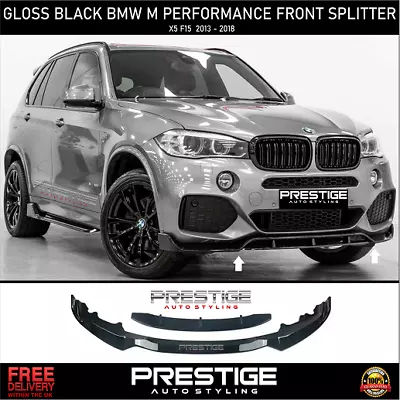 £144.49 • Buy For Bmw X5 F15 M Performance Front Splitter Spoiler Lip Kit Gloss Blk 2013+