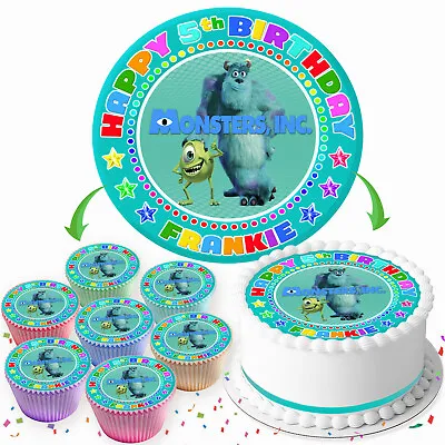 £3.39 • Buy Monsters Inc Birthday Personalised Edible Cake Topper & Cupcake Toppers Iv115