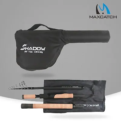 Maxcatch Travel Spinning Fishing Rod Mini Travel Rod Shadow 8'0  Fast Action • $59.68