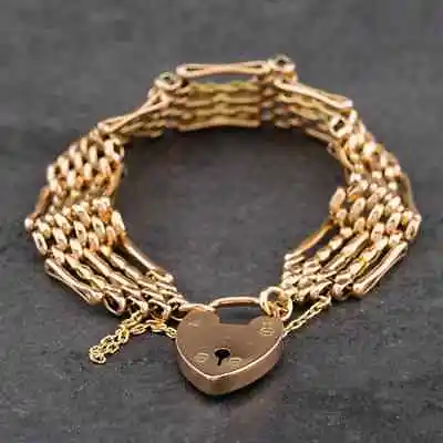 Second Hand Vintage Rose Gold Five Bar Gate Bracelet 4153073 • £950