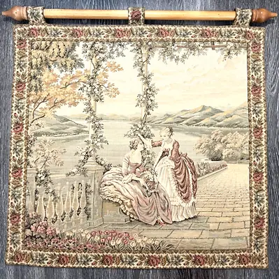 Verdure Aubusson 19th Century Antique Original Hand Woven Wool And Silk Tapestry • $590