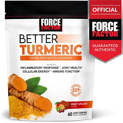 $19.99 • Buy Force Factor Better Turmeric Soft Chews Curcumin Supplement For Joint Health