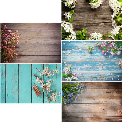 Flower Wood Floor Photography Wedding Backdrop Studio Photo Background Props • $10.48