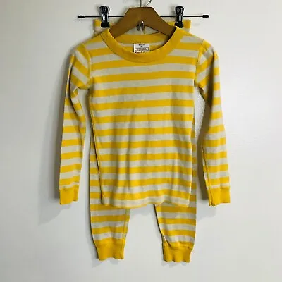 $11.04 • Buy Hanna Andersson Striped Pajamas Sleepwear Sz 110 / 5 Years Yellow Organic Cotton
