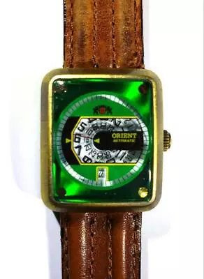 ORIENT Vintage Watch Square Automatic Japan Made 25 Jewels Green Dial • $148.50