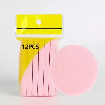 Makeup Removal Sponge Cleansing Pad 12 Pack Compressed Face Sponge Colour Pink • £3.75