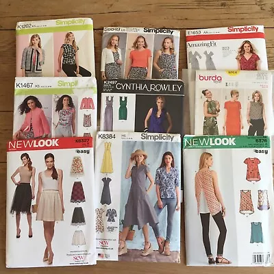 9 Ladies Mixed Dress Skirt Tops Dressmaking Bundle Lot New Uncut Sewing Patterns • £18