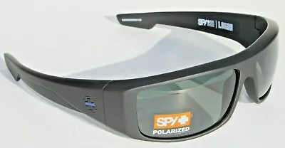 SPY OPTICS Logan POLARIZED Sunglasses Matte Black TBL/HD+ Gray Green NEW • $84.95