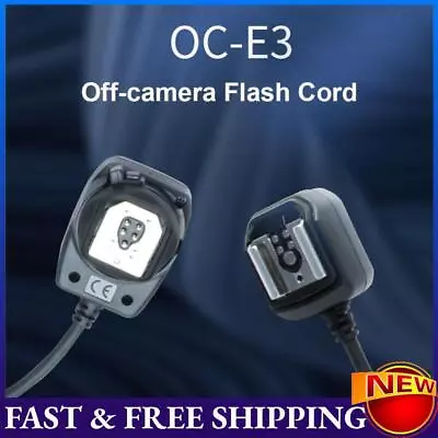 UK OC-E3 Off Camera Flash Cable Hot Shoe Cord Sync Remote Focus Cable For Canon • £16.31