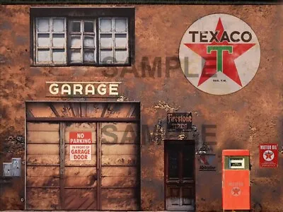 O Scale Scratch Build Building Texaco Garage Flat Front Sticker Easy Flats • $9.99