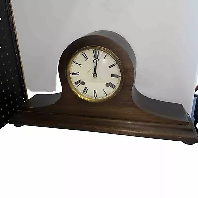 Antique Tall New Haven Tambour Style Large Mantle Clock Runs For Bit Then Stops • $50