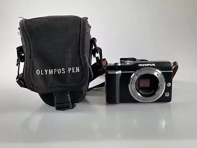 Olympus E-PL1 12.3MP Mirrorless Digital Camera Body Black W/ Strap And Case • $60