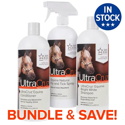 $45.08 • Buy UltraCruz Bright White Horse Shampoo,Conditioner, Fly & Tick Spray Bundle32oz Ea