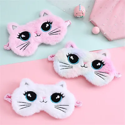 $4.94 • Buy Plush Sleeping Mask Eyepatch Kids Cute Cat Shading Eye Mask Travel Rest Eye Mask