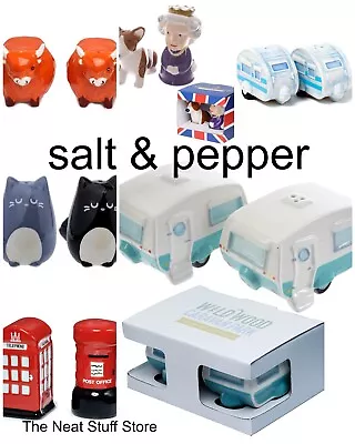 Salt And Pepper Holders Shakers Novelty Salt & Pepper Dispensers Table Decor • £10.99