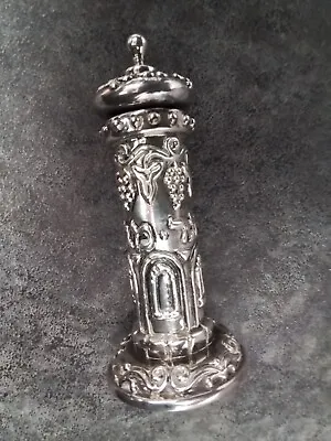 Sterling Silver 925 Embossed Miniature Megillah Scroll Holder 4 Inches • $149