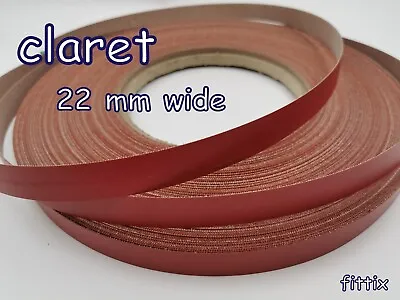 Melamine Pre Glued Iron On Edging Tape/Edge Banding 22mm  Claret • £1.10