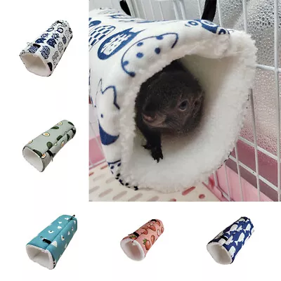 Hamster Cage Hammock Tunnel Warm Tube Rabbit Guinea Pig Rat Hanging Bed Cage • £5.58