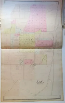 ORIG. 1895 Hand-colored Map Of Sullivan County SeatMilan MissouriLand Owners  • $11.95