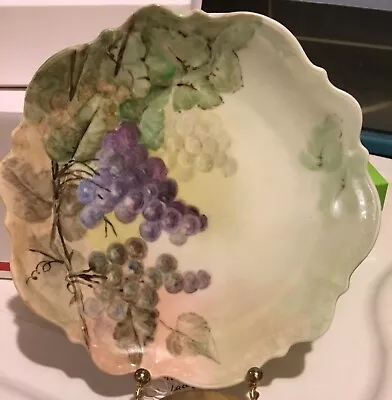 C T Altwasser Carl Tielsch C.T. Germany 8 1/4 Scalloped Plate Dish Grapes  • $8