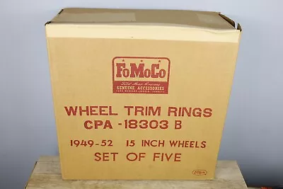 Set Of 5 Vintage NOS 1949-1952 Ford Stainless Beauty Wheel Trim Rings 15  • $99.95