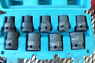 Makita Impact Socket Set 9 Piece  Sae - 1/2inch Square Drive - Japan Brand • $40