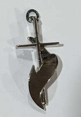 Vintage Sterling Silver 925 Methodist Cross Pendant Charm A13 • $23.99