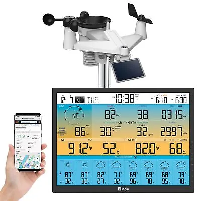 Logia 7-in-1 Wi-fi Weather Station 8-Day Forecast Solar Panel & 19  Screen • $186.80