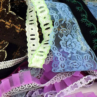 Assorted Lace Bundle - 10 Metres Supplied In Various Colours And Widths • £6.95