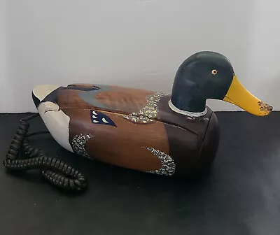 Vintage 70's Telemania 13  Wooden Duck Decoy Landline Telephone • $69