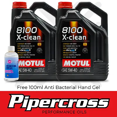 Motul 8100 X-Clean 5W-40 Fully Synthetic Engine Oil 10 Litre 10L + FREE GIFT • £68.99