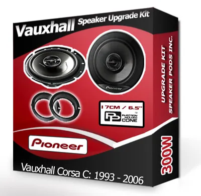 Vauxhall Corsa C Front Door Speakers Pioneer Car Speakers + Adapter Pods 300W • £72.99