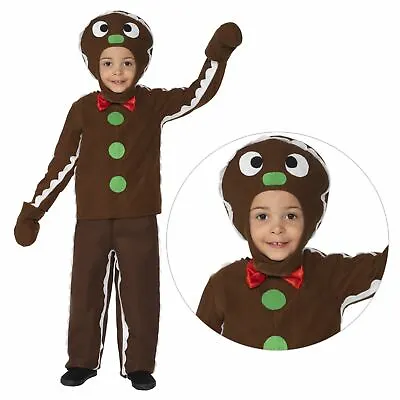 £17.89 • Buy Kids Boys Little Gingerbread Man Cookie Christmas Costume Nativity Fancy Dress