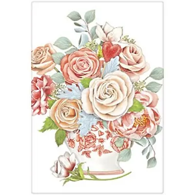 Mary Lake-Thompson Pink Roses Bouquet & Heart Flour Sack Kitchen Towel Bagged • $10.50