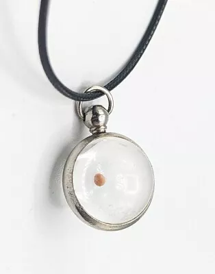 Encased Mustard Seed Faith Clear Orb Ball Pendant On Black Cord Necklace *Read • $14.99