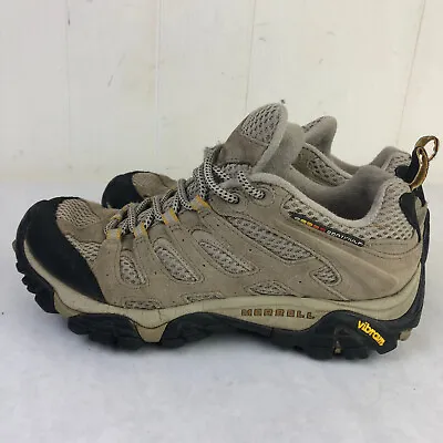 Merrell Moab Ventilator Taupe Tan Beige Trail Hiking Shoes Vibram Women Size 6.5 • $34.99