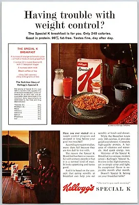 1964 Kellogg's Special K Cereal With 4 Ounces Skim Milk Vintage Print Ad • $24.60