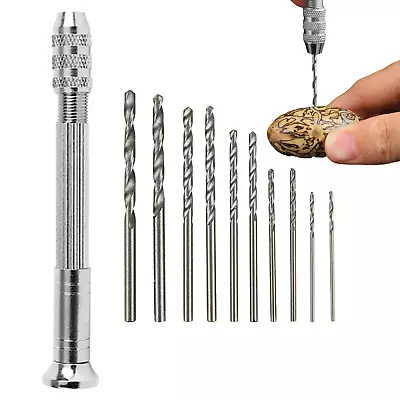 0.5-3.2mm Small Screw Extractor Mini Portable Hand Drill With 10Pcs Drill Bits • $8.11