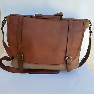 VTG Marlboro Classics Gear Leather Briefcase Shoulder Messenger Bag Distressed • $105