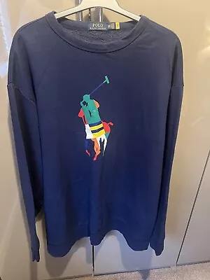 Ralph Lauren  Navy Blue Pony Sweatshirt Jumper Big Tall 3XLT • £40