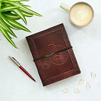 Fair Trade Handmade Penny Farthing Leather Journal 2nd Quality • £15.30