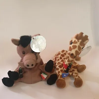 Coca-cola 1999 International Beanie Bags Plush Soft Toy Italy + Somalia Giraffe • £10.99