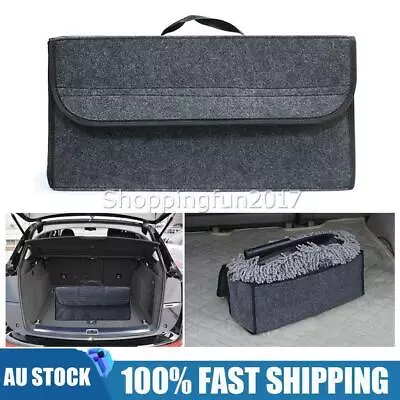 Car Boot Storage Bag Organiser Tools Breakdown Travel Tidy Velco Big Box Grey • $16.25