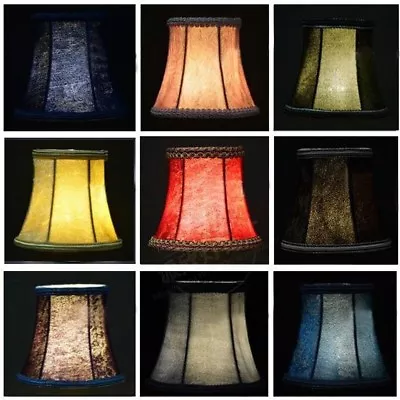 Small Lampshade Crushed Velvet Lamp Drum Shade Table Ceiling Light Cover Vintage • $18.73