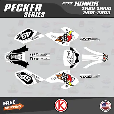 Graphics Kit For HONDA XR80 XR100 (2001-2003) Pecker Series - White • $59.99